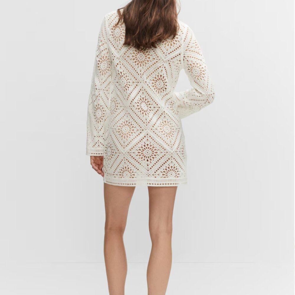 Mango White Long Sleeve Dress - Picture 2 of 6